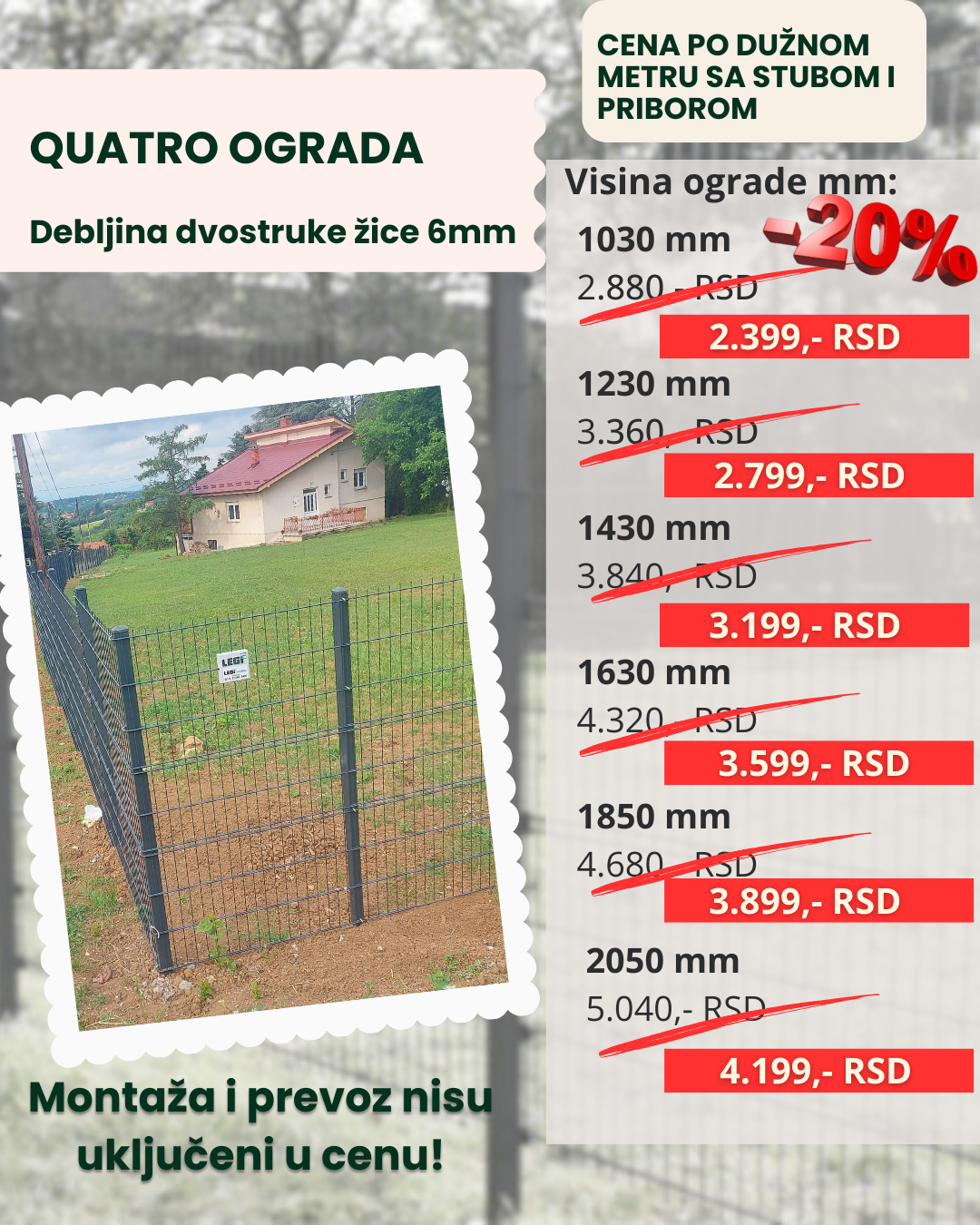 Valovita panelna ograda crne boje na kojoj je otisnut logo firme Legi.